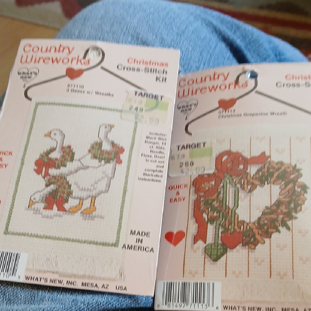 Christmas Cross-Stitch Bundle- Goose and Wreath Design